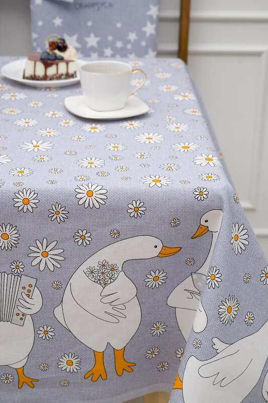 Натали Скатерть 581096 Скатерть Ромашки светло-серый