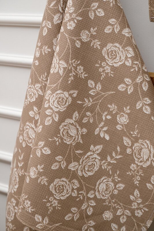 Натали Полотенце 581100 Полотенце кухонное Розы на льне коричневый