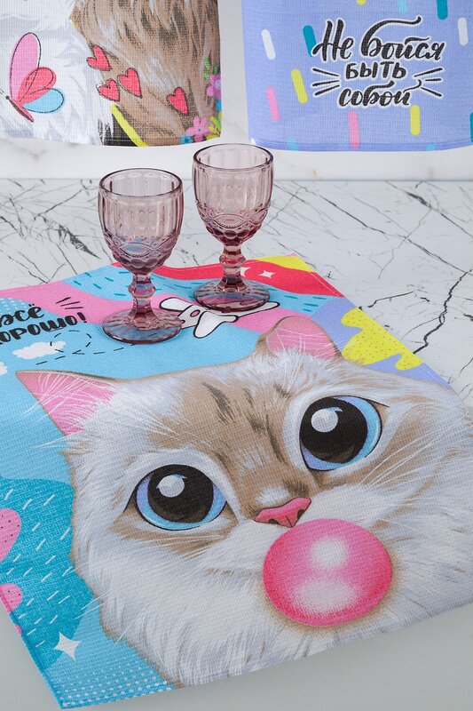 Натали Полотенце 581107 Набор кухонных полотенец Кис Кис мультицвет