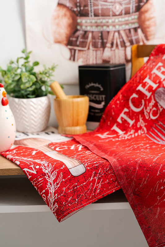 Натали Полотенце 581110 Набор кухонных полотенец Матильда красный