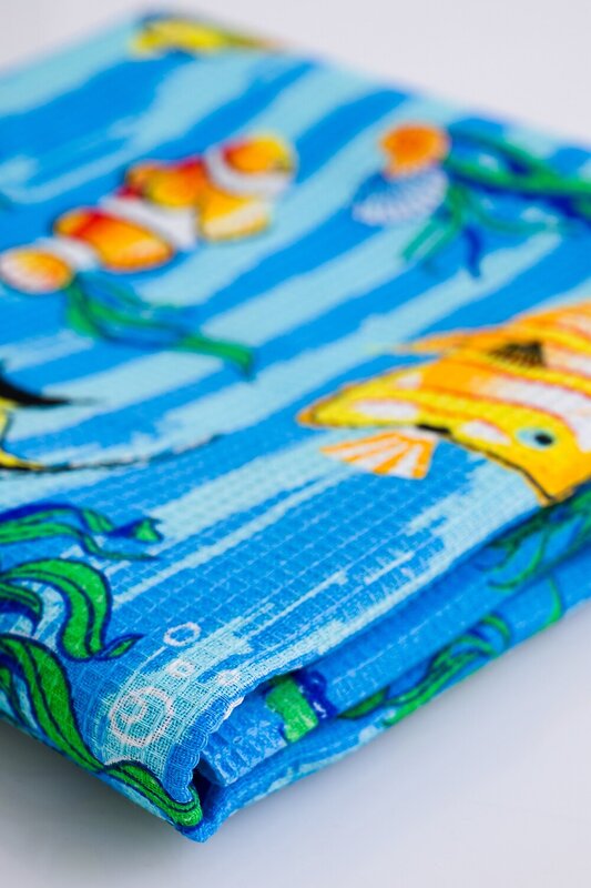 Натали Полотенце 581112 Полотенце банное Рыбки синий