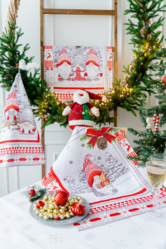 Натали Полотенце 581119 Полотенце Гномики серый+красный