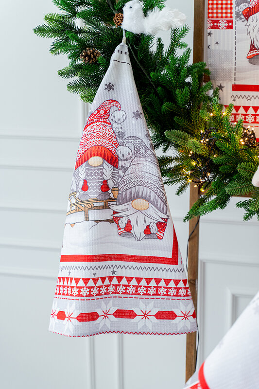 Натали Полотенце 581119 Полотенце Гномики серый+красный