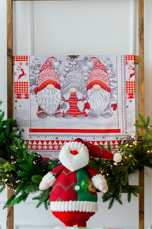 Натали Полотенце 581119 Полотенце Гномики серый+красный