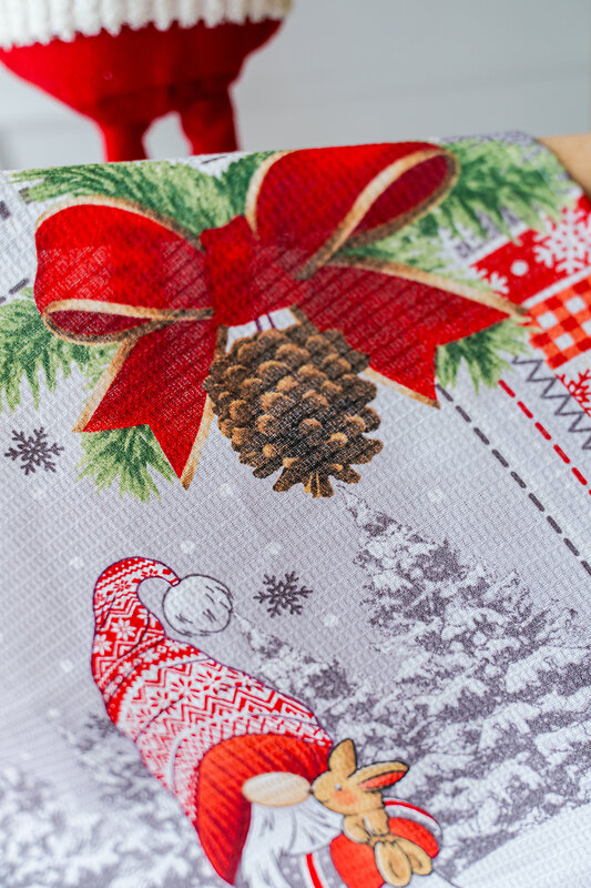 Натали Полотенце 581119 Полотенце Гномики серый+красный