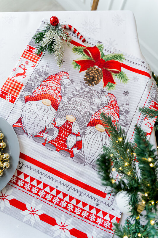 Натали Полотенце 581119 Полотенце Гномики серый+красный