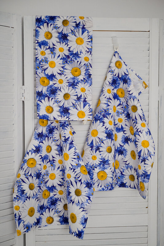 Натали Полотенце 581121 Набор полотенец Ромашковое поле бело-синий