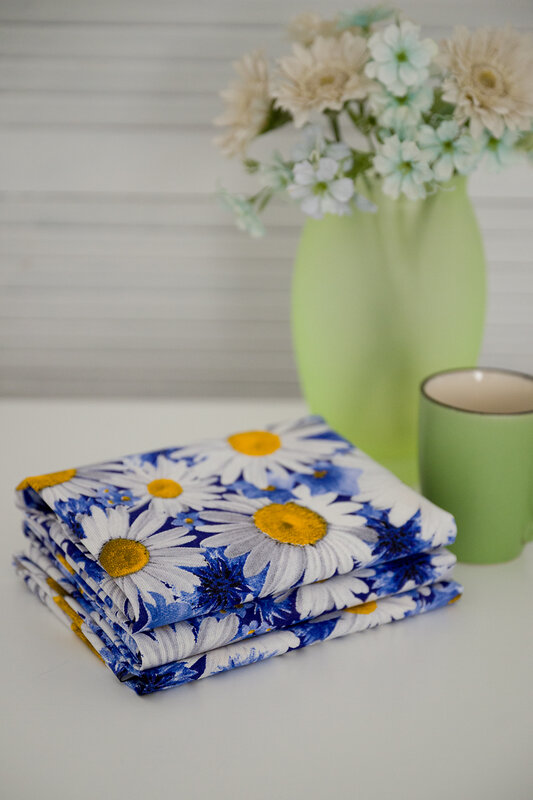 Натали Полотенце 581121 Набор полотенец Ромашковое поле бело-синий