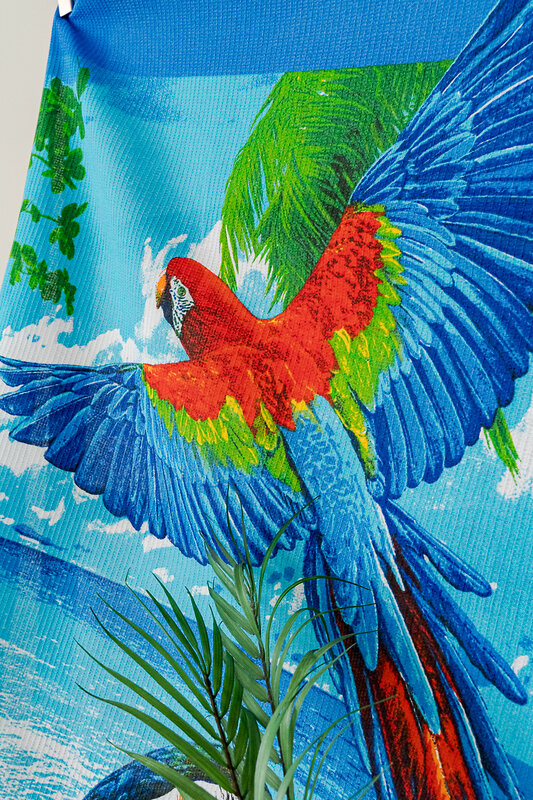 Натали Полотенце 581124 Полотенце банное Попугаи синий