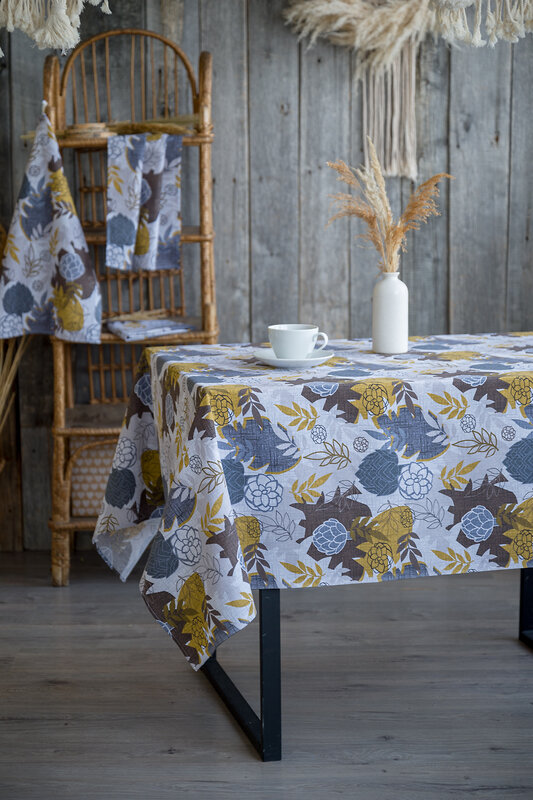 Натали Скатерть 581141 Скатерть Кантри серый+бежевый