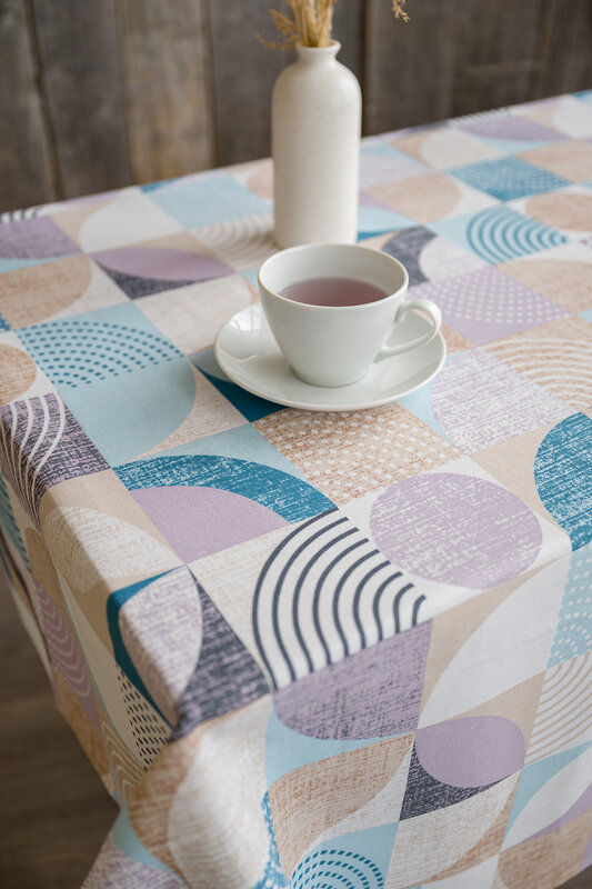 Натали Скатерть 581144 Скатерть Марципан голубой+серый