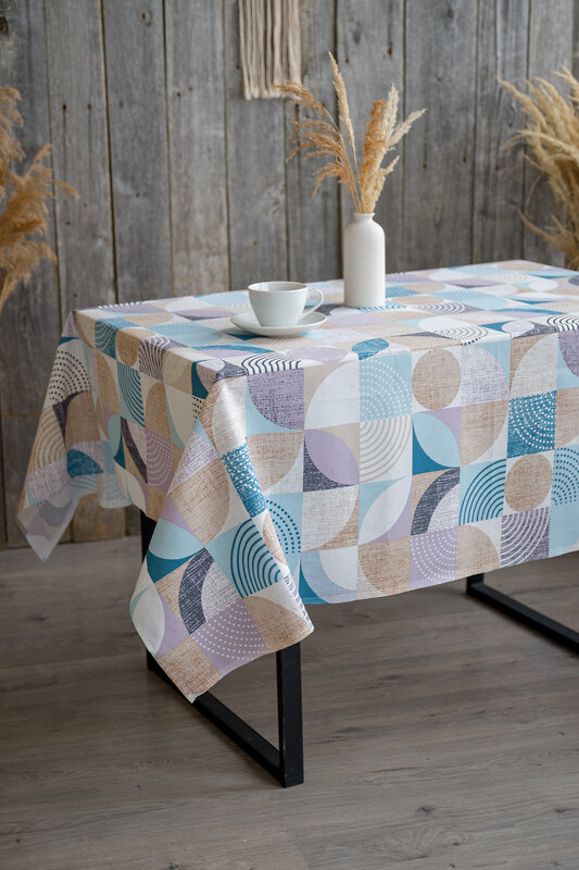 Натали Скатерть 581144 Скатерть Марципан голубой+серый