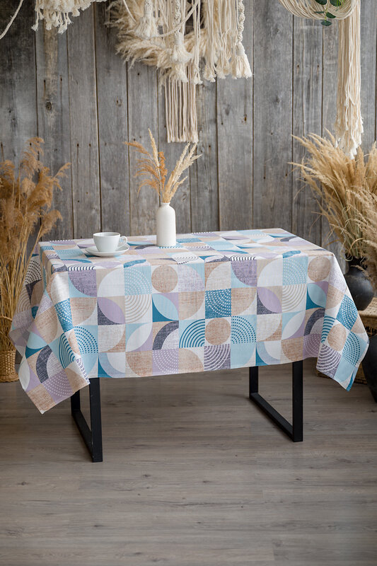 Натали Скатерть 581144 Скатерть Марципан голубой+серый