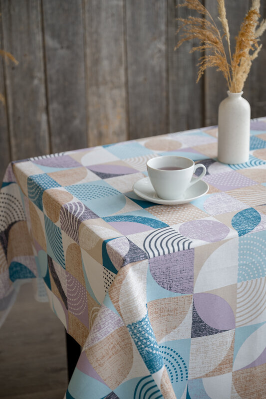 Натали Скатерть 581144 Скатерть Марципан голубой+серый