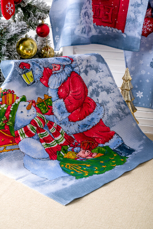 Натали Полотенце 581155 Набор полотенец Санта Клаус зеленый