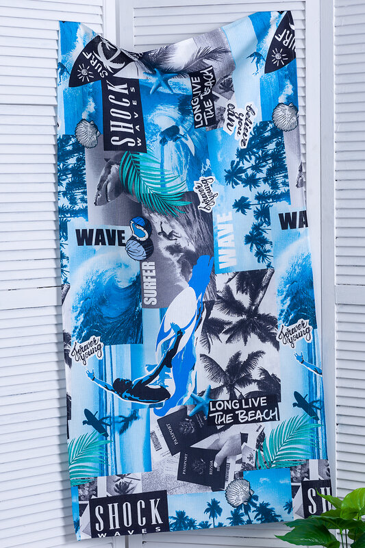 Натали Полотенце 581177 Пляжное полотенце Серфинг синий