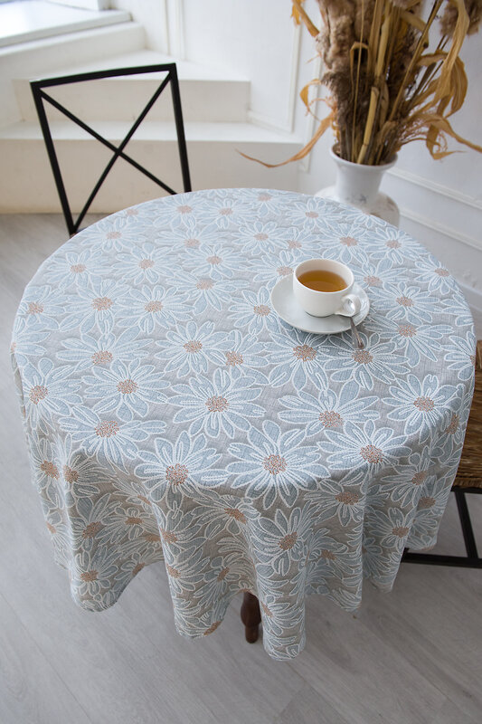 Натали Скатерть 581180 Скатерть София круглая серый