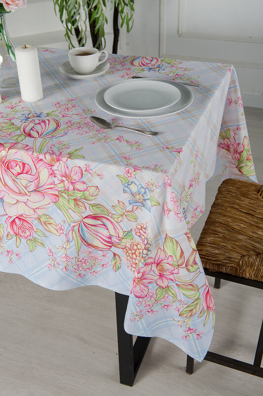 Натали Скатерть 581184 Скатерть Весенний букет голубой