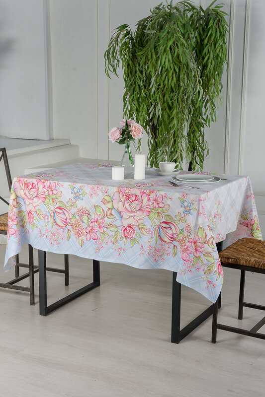 Натали Скатерть 581184 Скатерть Весенний букет голубой