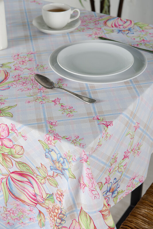 Натали Скатерть 581184 Скатерть Весенний букет голубой