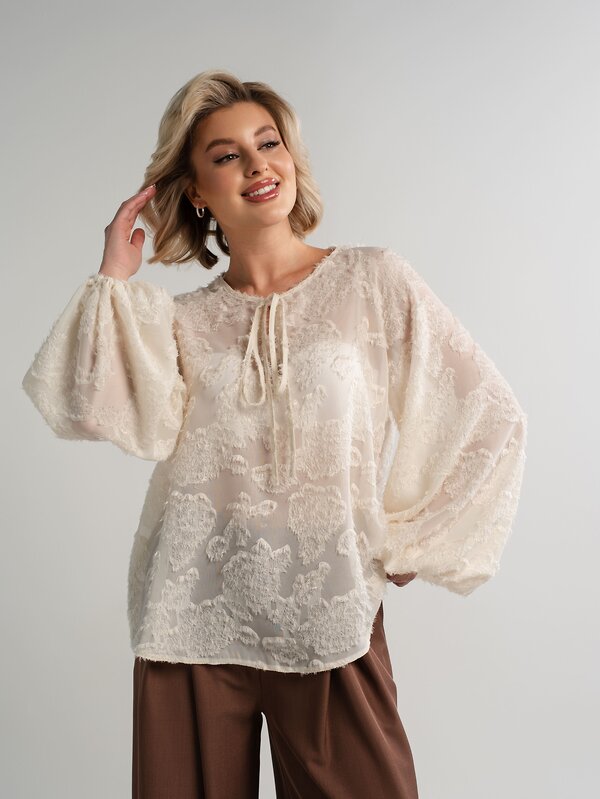 LT Collection Блуза 581277 Б15140-7М молочный