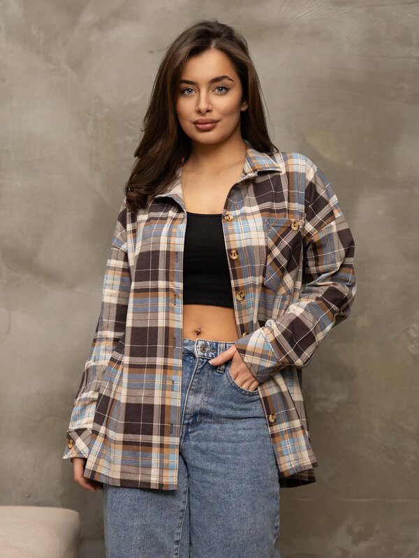 Текс-плюс Рубашка 581535 00-00246633 Голубой, коричневый