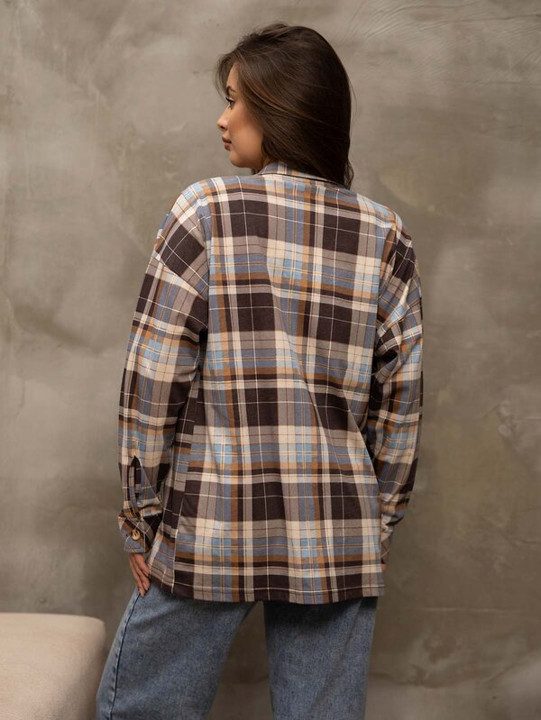 Текс-плюс Рубашка 581535 00-00246633 Голубой, коричневый