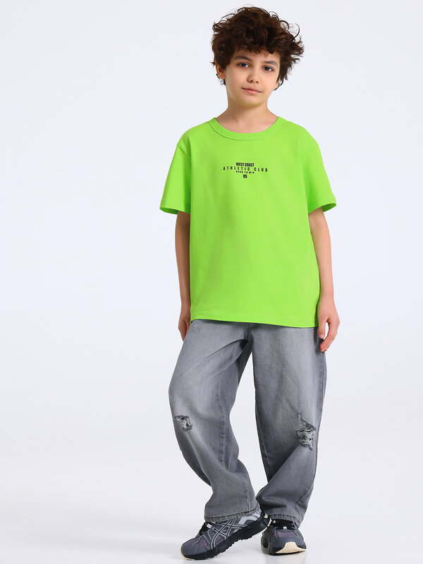 Апрель Футболка 581651 1ПДФК4332001 ярко-салатовый