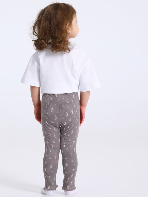 Апрель Легинсы 581665 2ДРЛ5749223н веточки на коричневом+зайки с цветами на персиковом