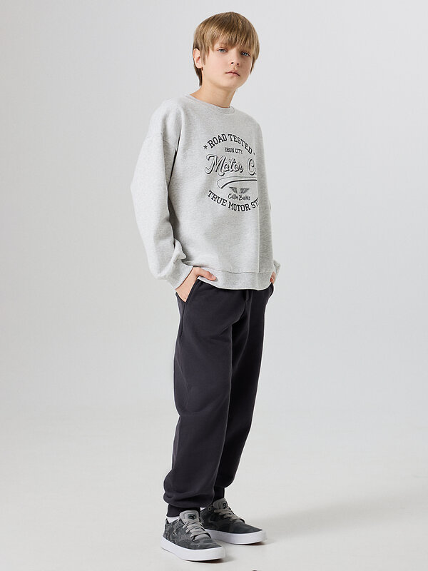 MARK FORMELLE Свитшот 581710 123447 серый меланж +печать