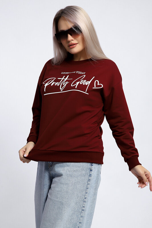 Натали Толстовка 581911 80048 бордовый