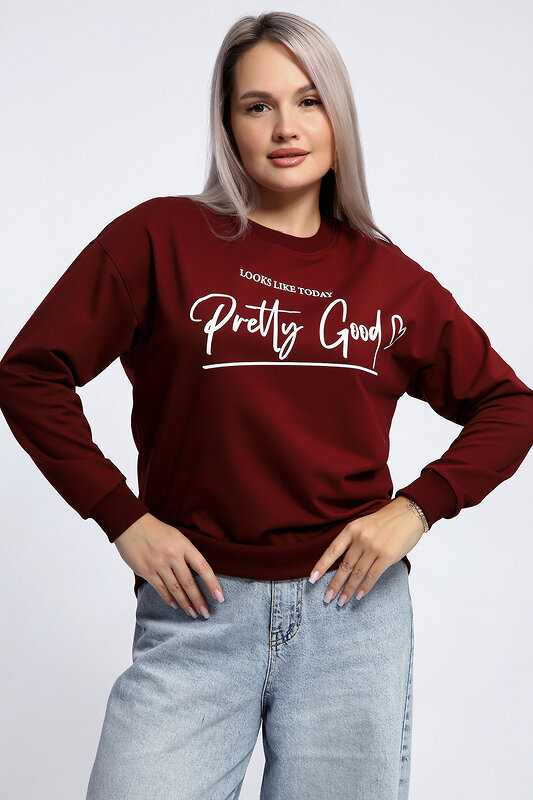 Натали Толстовка 581911 80048 бордовый