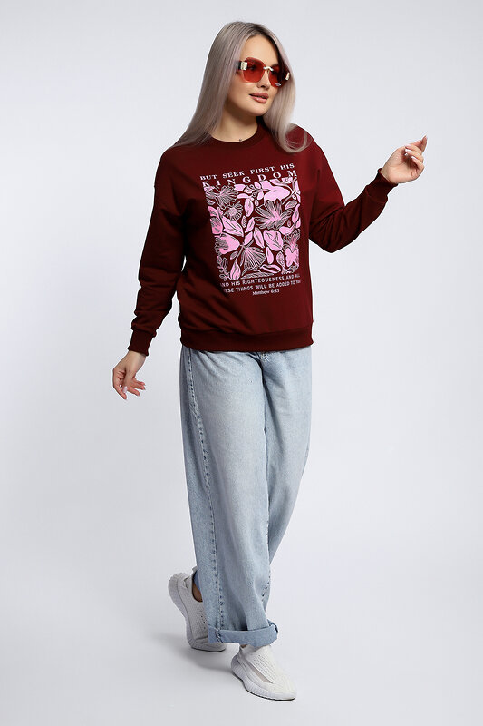 Натали Толстовка 581923 80047 бордовый