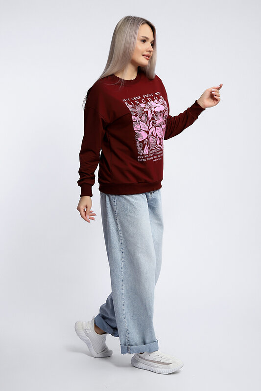 Натали Толстовка 581923 80047 бордовый