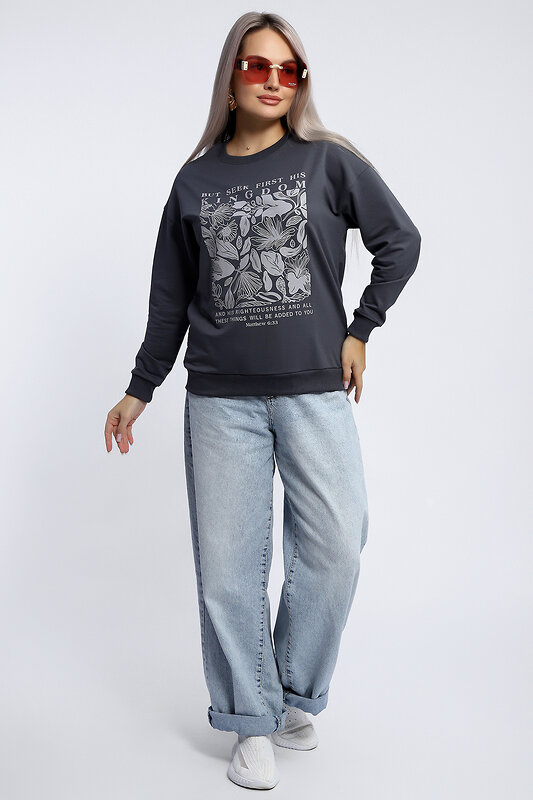 Натали Толстовка 581925 80047 темно-серый