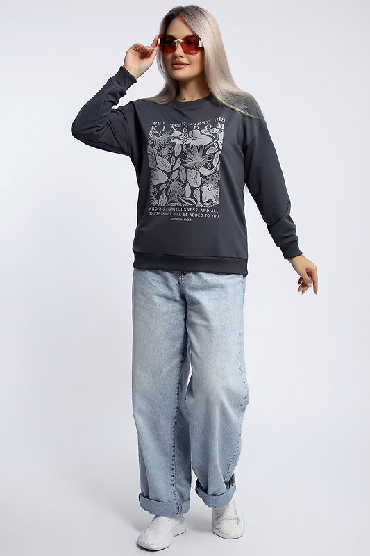 Натали Толстовка 581925 80047 темно-серый