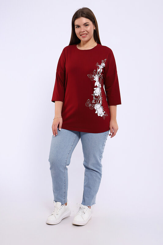 Натали Туника 581929 80045 бордовый