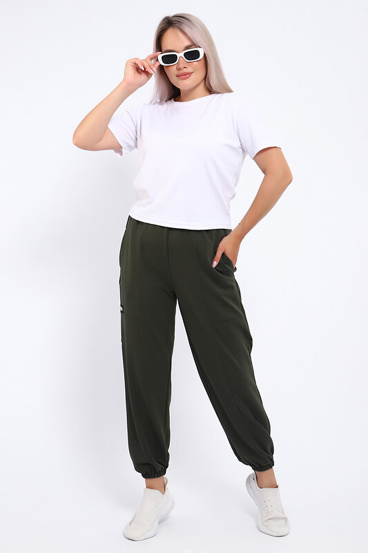 Натали Брюки 581973 80033 темный хаки