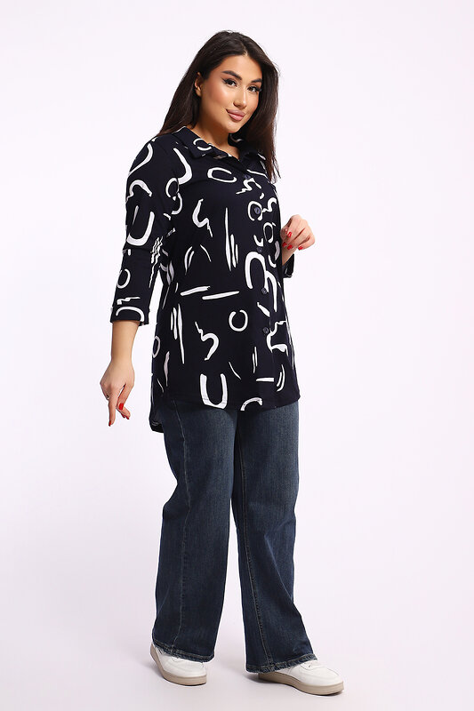 Натали Туника 581985 24231 чёрно-белый