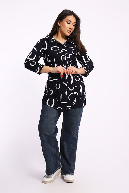 Натали Туника 581985 24231 чёрно-белый