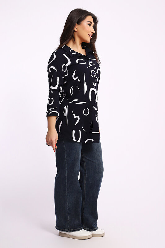 Натали Туника 581985 24231 чёрно-белый