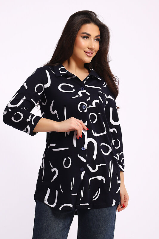 Натали Туника 581985 24231 чёрно-белый