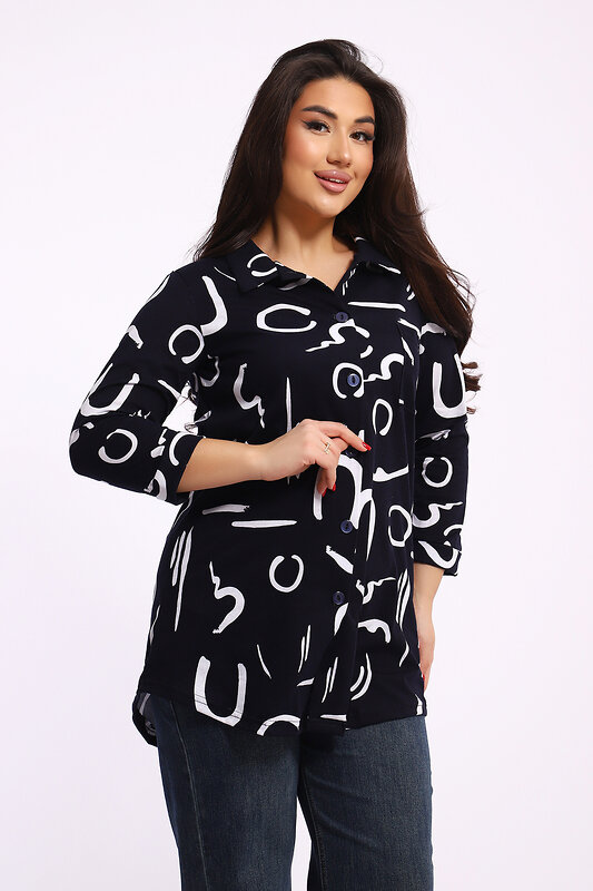 Натали Туника 581985 24231 чёрно-белый