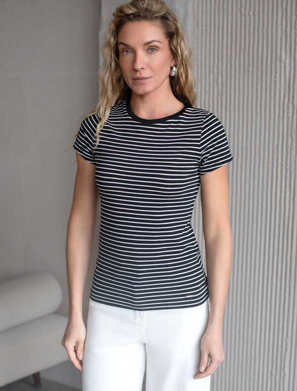 VILATTE Футболка 581999 D49.172 черно-белый