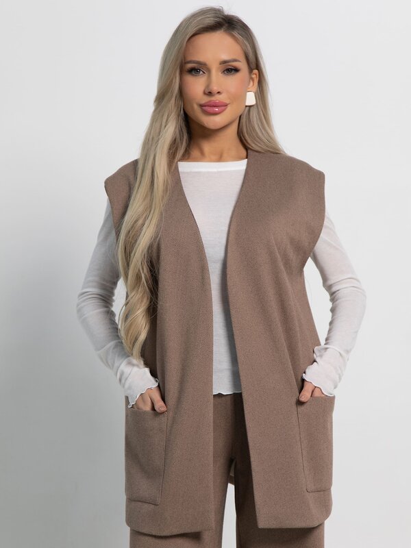 LT Collection Жилет 582033 Б15145-16М темно-бежевый