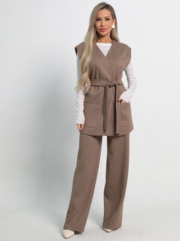 LT Collection Жилет 582033 Б15145-16М темно-бежевый