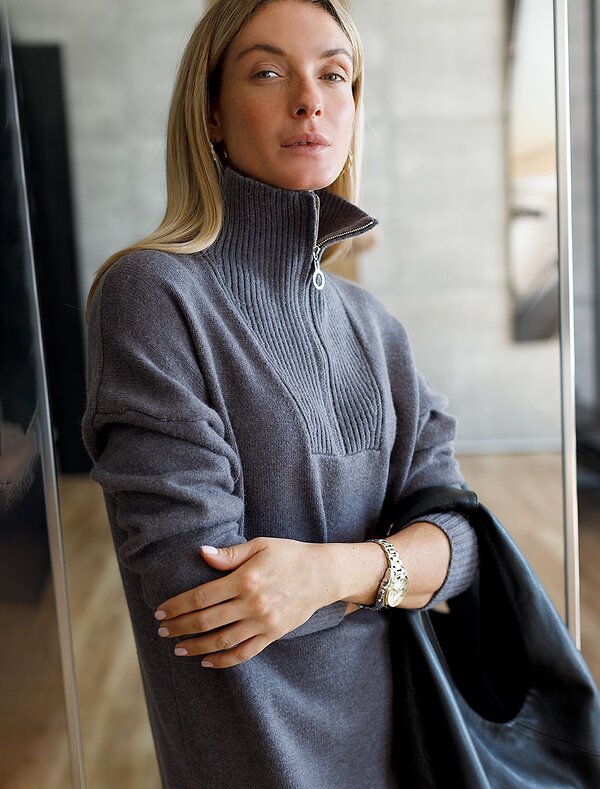 VILATTE Платье 582042 D32.050 серый меланж