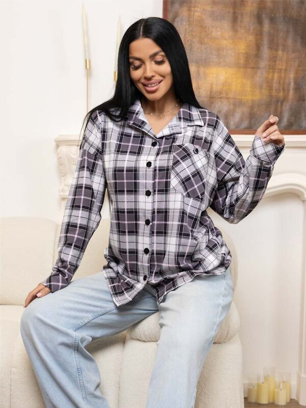 Текс-плюс Рубашка 582135 00-00246639 Розовый, серый