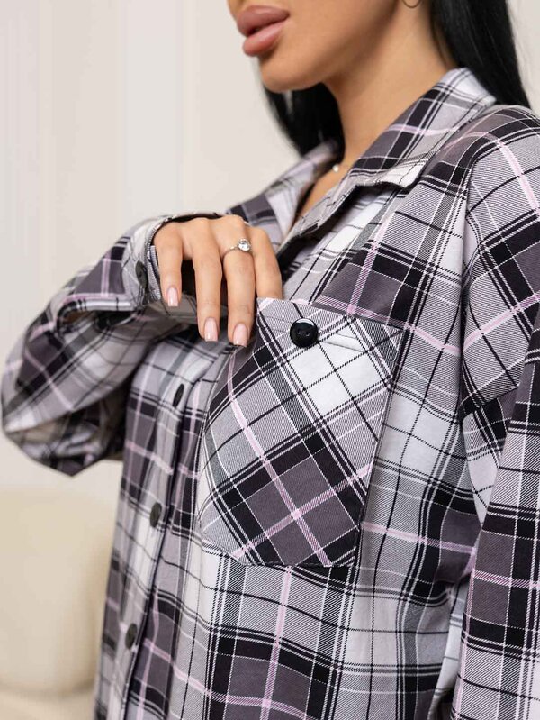 Текс-плюс Рубашка 582135 00-00246639 Розовый, серый