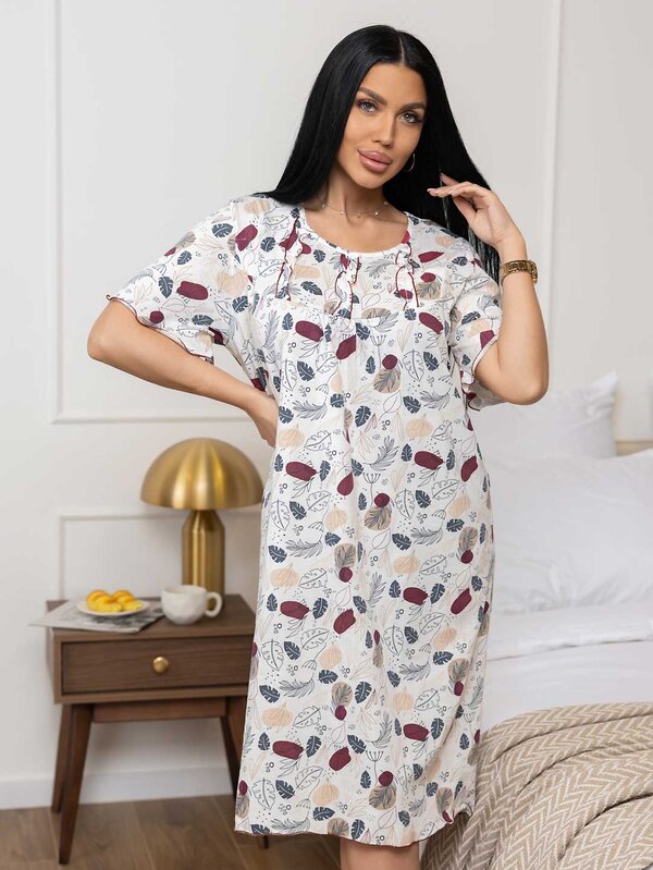 Текс-плюс Сорочка 582137 00-00246873 Молочный,бордовый